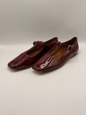 Sarto Womens Marylee Red Mary Jane Flat Sz 6.5